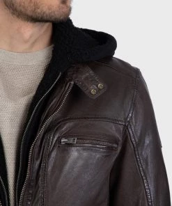 Oakwood Herren DRINK Lederjacke Dark Brown -Oakwood Soldes Boutique 4ba641d2dd6340928f50457935a40aa4