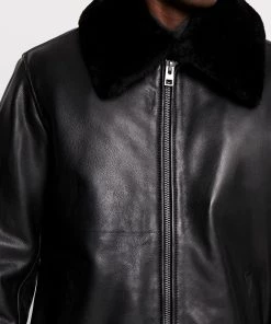 Oakwood DADDY Lederjacke Black Herren -Oakwood Soldes Boutique 5274bcbc61214f0ca78601c2fd20003e