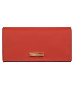 Longchamp Damen ROSEAU SHADOW Geldbörse Rouge