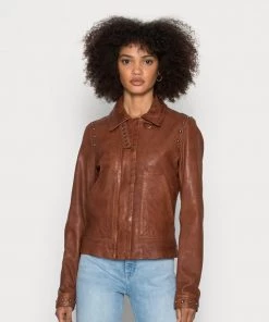Oakwood Damen STAMP Lederjacke Whisky