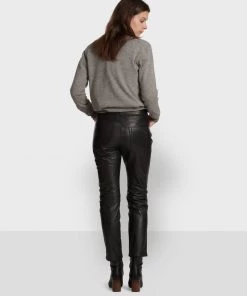 Oakwood CLARISSA Lederhose Black Damen -Oakwood Soldes Boutique 542183d9585b4b75a1311f21eac67c23