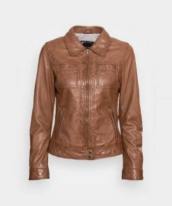 Oakwood Damen RECITAL Lederjacke Cognac -Oakwood Soldes Boutique 566fcb98153c47059ef9418c2da871be