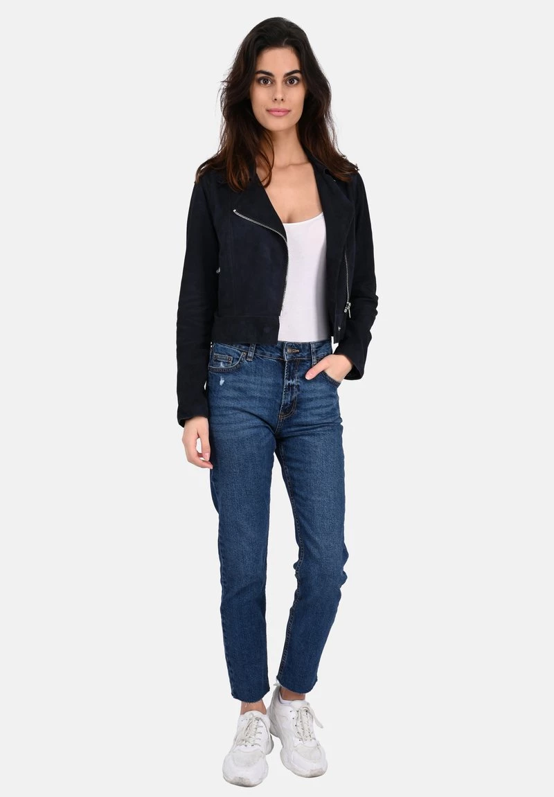 Oakwood ZULINA Lederjacke Navy Blue Damen 2 Oakwood ZULINA Lederjacke Navy Blue Damen – Bild 2