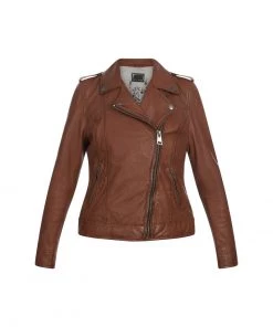 Oakwood Damen LISA Lederjacke Cognac Color -Oakwood Soldes Boutique 59a64a86772e40678c5ec3e543d931b6