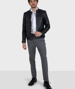 Oakwood Herren DUBLIN Lederjacke Black -Oakwood Soldes Boutique 5c314feb6f6749c483ff72054a1963a4