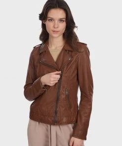 Oakwood Damen LISA Lederjacke Cognac Color