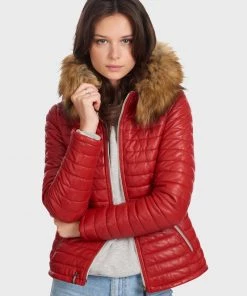 Oakwood FURY Lederjacke Red Damen