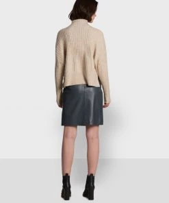 Oakwood Damen SILVIA Lederrock Petrol -Oakwood Soldes Boutique 5ec2b297eb0d430b8a5f4326b6bd44ef