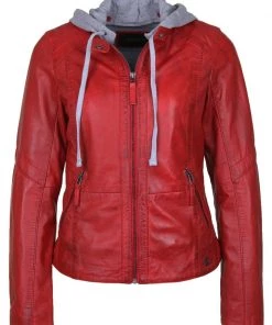 Oakwood MONDAY Lederjacke Red Damen -Oakwood Soldes Boutique 5f1ec455ccd7451fafc2fd9e224769a3