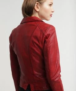 Oakwood CAMERA Lederjacke Red Damen -Oakwood Soldes Boutique 620f63c04e864b8b9fdbedfe88a90e76
