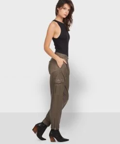 Oakwood Damen Lederhose Khaki -Oakwood Soldes Boutique 655edc30be264858bf666f60c321ad44