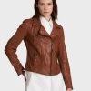 Oakwood Damen CLIPS Lederjacke Brown