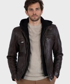 Oakwood Herren DRINK Lederjacke Dark Brown