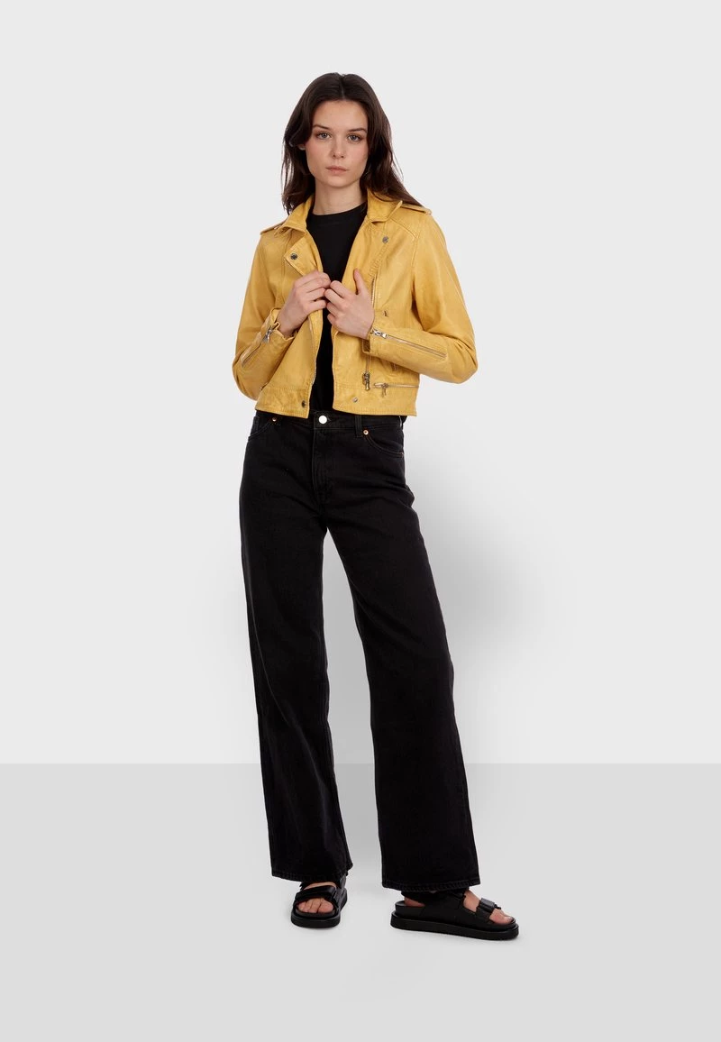 Oakwood Damen KYOTO Lederjacke Yellow 2 Oakwood Damen KYOTO Lederjacke Yellow – Bild 2