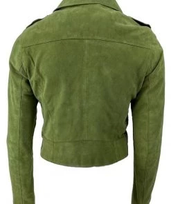 Oakwood Damen ZULINA Lederjacke Khaki Green -Oakwood Soldes Boutique 69ea05c037d94895b2c27b4579d87ed4