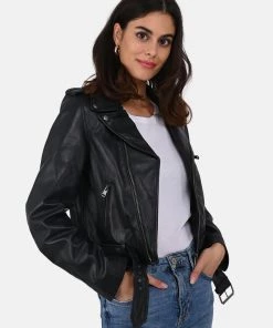 Oakwood RADIO Lederjacke Navy Blue Damen