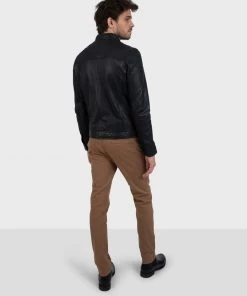 Oakwood AGENT Lederjacke Black Herren -Oakwood Soldes Boutique 6d7f288849a24f3fbba985ad0630c14d