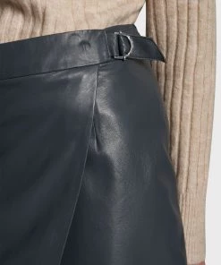 Oakwood Damen SILVIA Lederrock Petrol -Oakwood Soldes Boutique 6f18ad283669421288921df438492409