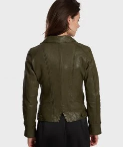 Oakwood CAMERA Lederjacke Khaki Damen -Oakwood Soldes Boutique 6f2c8feebba84a6b9a172a20692a7abb