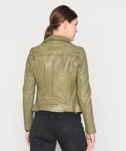 Oakwood Damen CLIPS Lederjacke Light Khaki -Oakwood Soldes Boutique 6f79f1883dff42b88e1190f23f15ad78