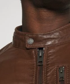 Oakwood AGENT Lederjacke Tobacco Herren -Oakwood Soldes Boutique 72af0855b6424d57903a34cef5eee85e