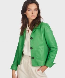 Oakwood Damen ROSALIE Lederjacke Green