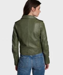 Oakwood Damen RADIO Lederjacke Green -Oakwood Soldes Boutique 782dec1f7c14435b932dfa534e973876