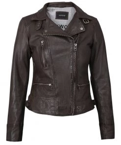 Oakwood Damen VIDEO Lederjacke Light Brown -Oakwood Soldes Boutique 7b30c6b852bf45ae8e714621d8c5e35b