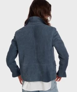 Oakwood Damen ENZA Lederjacke Denim -Oakwood Soldes Boutique 7bb45d20ac0a484d849e4cefee6544d5