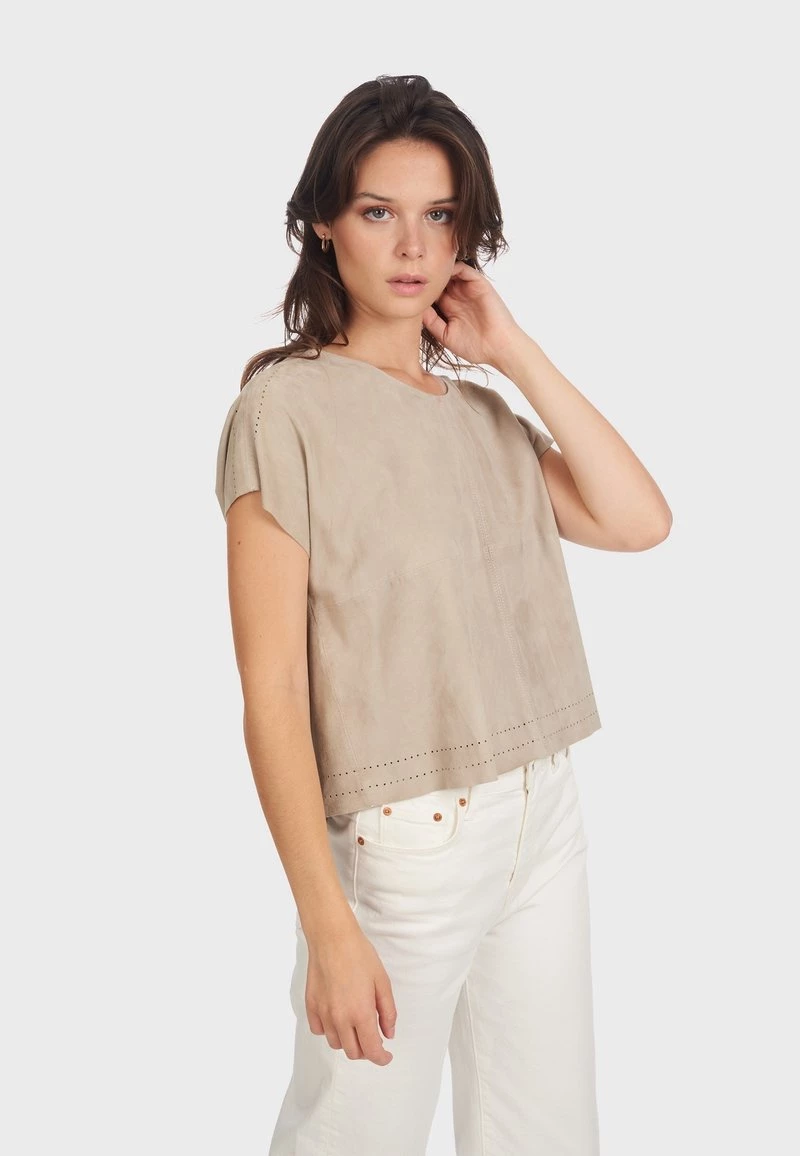 Oakwood CANCUN T Shirt Basic Light Sand Damen 4 Oakwood CANCUN T Shirt Basic Light Sand Damen – Bild 4