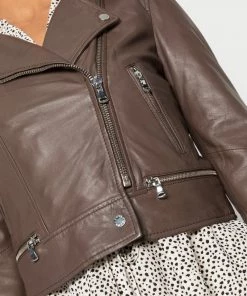 Oakwood Damen YOKO Lederjacke Smoke -Oakwood Soldes Boutique 7c2f95487367425bb6ed2f5a97191751