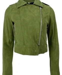 Oakwood Damen ZULINA Lederjacke Khaki Green