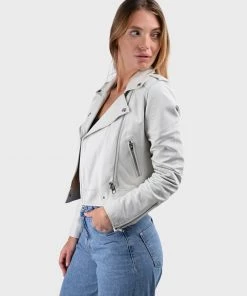 Oakwood NIKKO Lederjacke White Damen -Oakwood Soldes Boutique 81bb2e730ac44375b4a0cfeeca8759f9