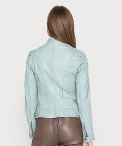 Oakwood KARINE Lederjacke Turquoise Damen -Oakwood Soldes Boutique 842a8799aa374a24a4e04bb566b3f90f