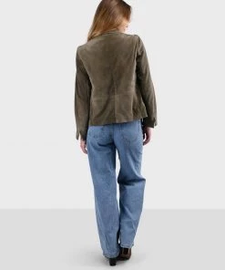 Oakwood Damen ENZA Lederjacke Brown -Oakwood Soldes Boutique 84913df1d1204f3f9f568a9013be8bdb