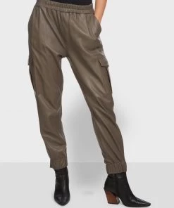Oakwood Damen Lederhose Khaki