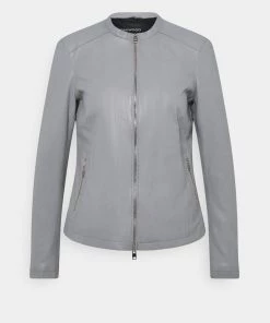 Oakwood Damen PRESTIGE Lederjacke Light Grey -Oakwood Soldes Boutique 8fcd509bfa7743ef9928c6545f8e1b9d