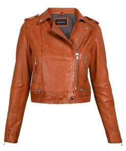 Oakwood Damen KYOTO Lederjacke Cognac -Oakwood Soldes Boutique 903f80601aef41aab8368f53069db6cf