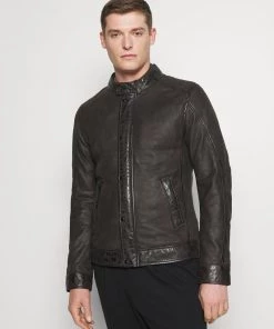 Oakwood Herren ALDEN Lederjacke Antic Brown