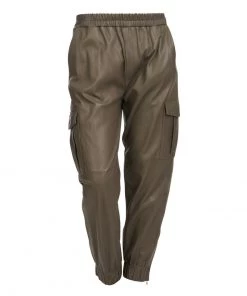 Oakwood Damen Lederhose Khaki -Oakwood Soldes Boutique 91ef3ae10a584d22b943a37931508625