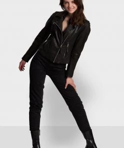 Oakwood CLIPS Lederjacke Black Damen -Oakwood Soldes Boutique 928bb7bffa544e3498521e1183310eb7