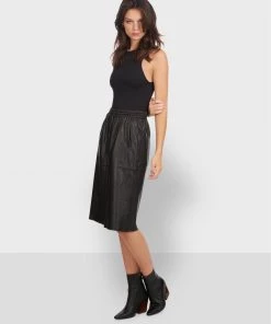 Oakwood Damen BAMBA Lederrock Black -Oakwood Soldes Boutique 96bbe86f3b6f42cbbdd1ef5da8a6dc91