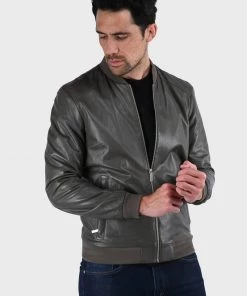 Oakwood Herren MORNING Lederjacke Dark Grey -Oakwood Soldes Boutique 99c6dafbccdd4de8ba89ccc5aaca7c76