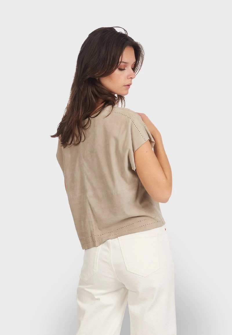 Oakwood CANCUN T Shirt Basic Light Sand Damen 3 Oakwood CANCUN T Shirt Basic Light Sand Damen – Bild 3