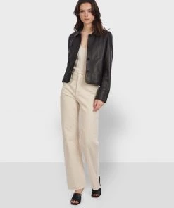 Oakwood Damen ROSALIE Lederjacke Black -Oakwood Soldes Boutique 9cc4d003fdfa44278467410eb13b9302