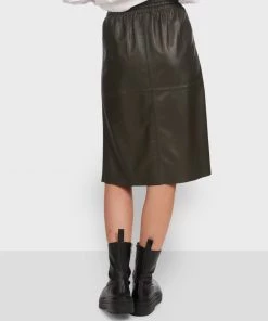 Oakwood Damen BAMBA Lederrock Khaki -Oakwood Soldes Boutique 9d449f40340749dea23daf52a9eb4075