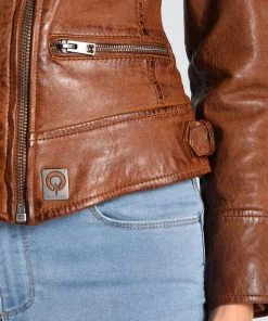 Oakwood VIDEO Lederjacke Light Brown Damen -Oakwood Soldes Boutique 9dadd7320a9e46e6934b36eb1f79a18e