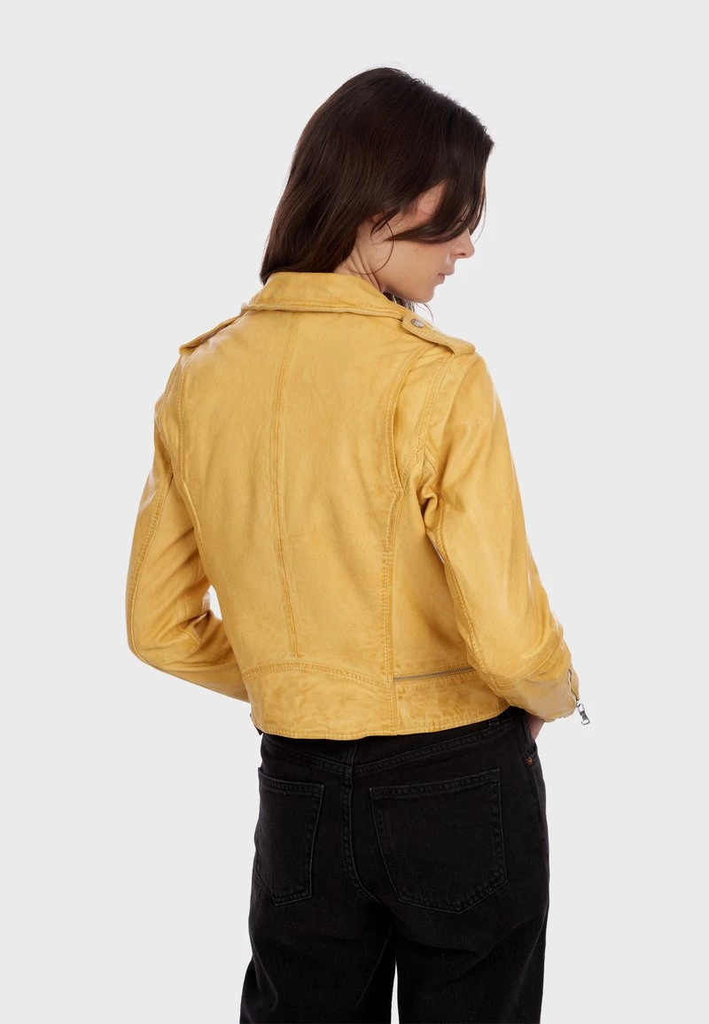 Oakwood Damen KYOTO Lederjacke Yellow 5 Oakwood Damen KYOTO Lederjacke Yellow – Bild 5
