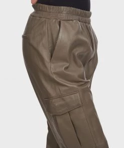 Oakwood Damen Lederhose Khaki -Oakwood Soldes Boutique a06efb3c5df24a858be5f7b76337989b