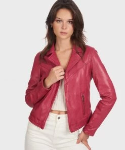 Oakwood FRANNY Lederjacke Fuchsia Damen